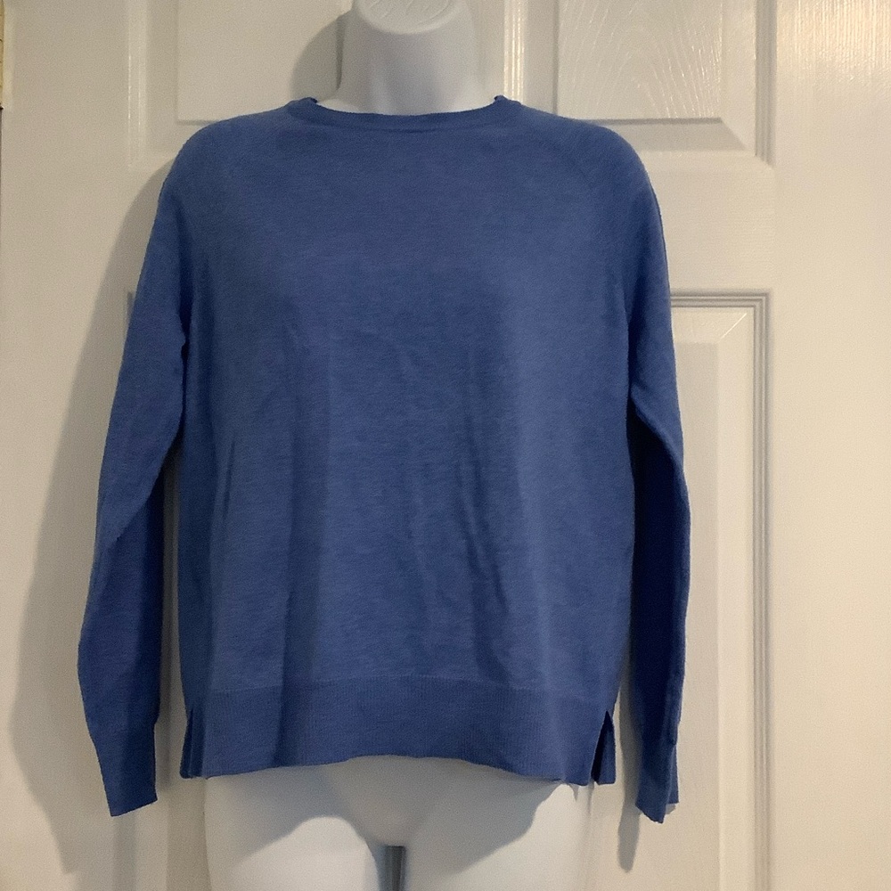 PRIMARK Blue Wool Blend Crew Neck Preppy Coastal Grandma Basic Fall Sweater S